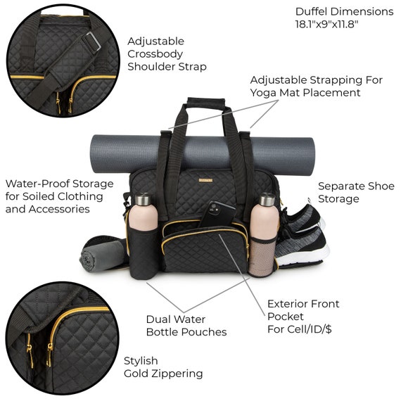 Fashionable Women'S Yoga Gym Bag With Separate Shoe Compartment And Yoga Mat  Holder 