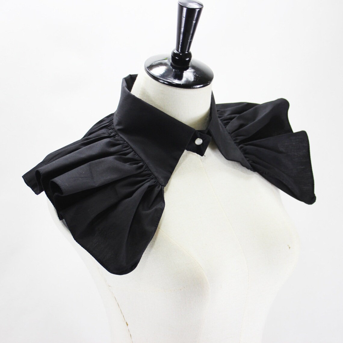Black Stand Up Fake Collar Detachable Pleated Fake Collar Etsy