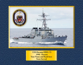 USS Sellers DDG 11 Personalized Canvas Ship Photo Print Navy Veteran Gift