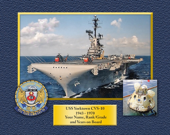 USS Yorktown CVS-10 Custom Personalized 8.5 X 11 Print of US Navy Ships Unique Gift Idea for any Occasions