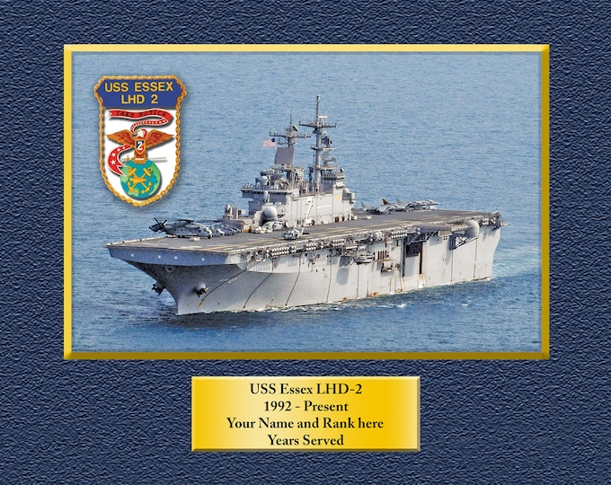 USS ESSEX LHD2 Custom Personalized 12.5 X 16 Print of US Navy Ships Unique Gift Idea for any Occasions