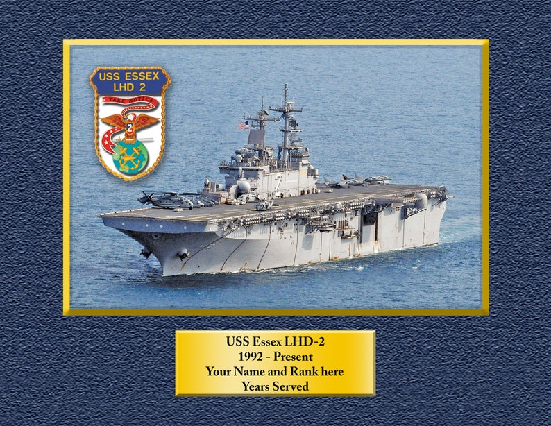 USS ESSEX LHD2 Custom Personalized 8.5 X 11.0 Print of US Navy Ships Unique Gift Idea for any Occasions