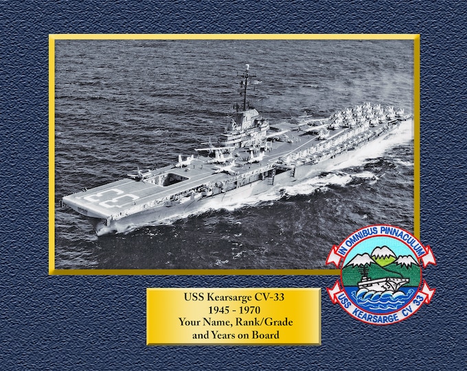 USS Kearsarge CV-33 Custom Personalized 11X14 Print of US Navy Ships Unique Gift Idea for any Occasions