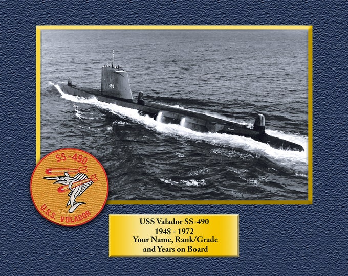 USS Volador SS-490 Custom Personalized 8.5 X 11 Print of US Navy Ships Unique Gift Idea for any Occasions