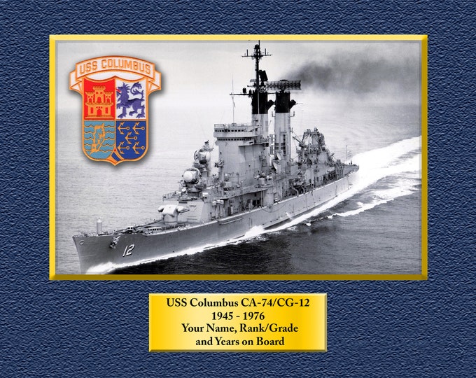 USS Columbus cA-74/CG-12 Custom Personalized 8.5 X 11 Print of US Navy Ships Unique Gift Idea for any Occasions