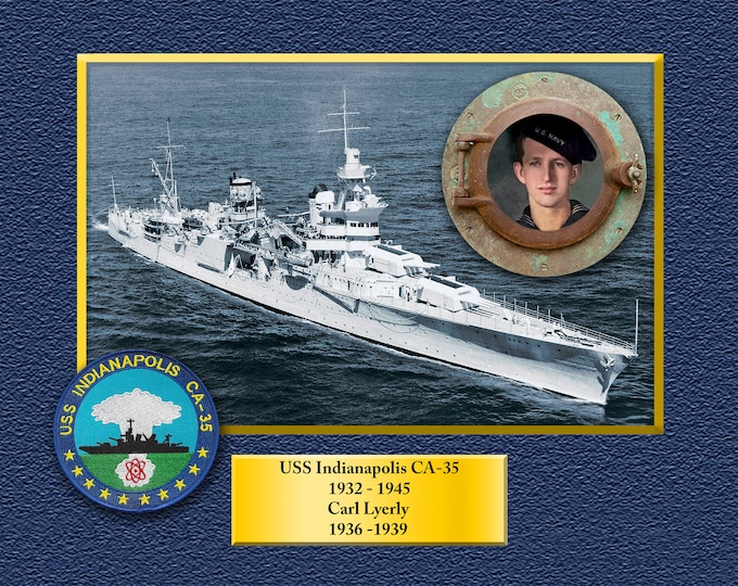 USS Indianapolis CA-35 Custom Personalized 8.5 X 11 Print of US Navy Ships Unique Gift Idea for any Occasions