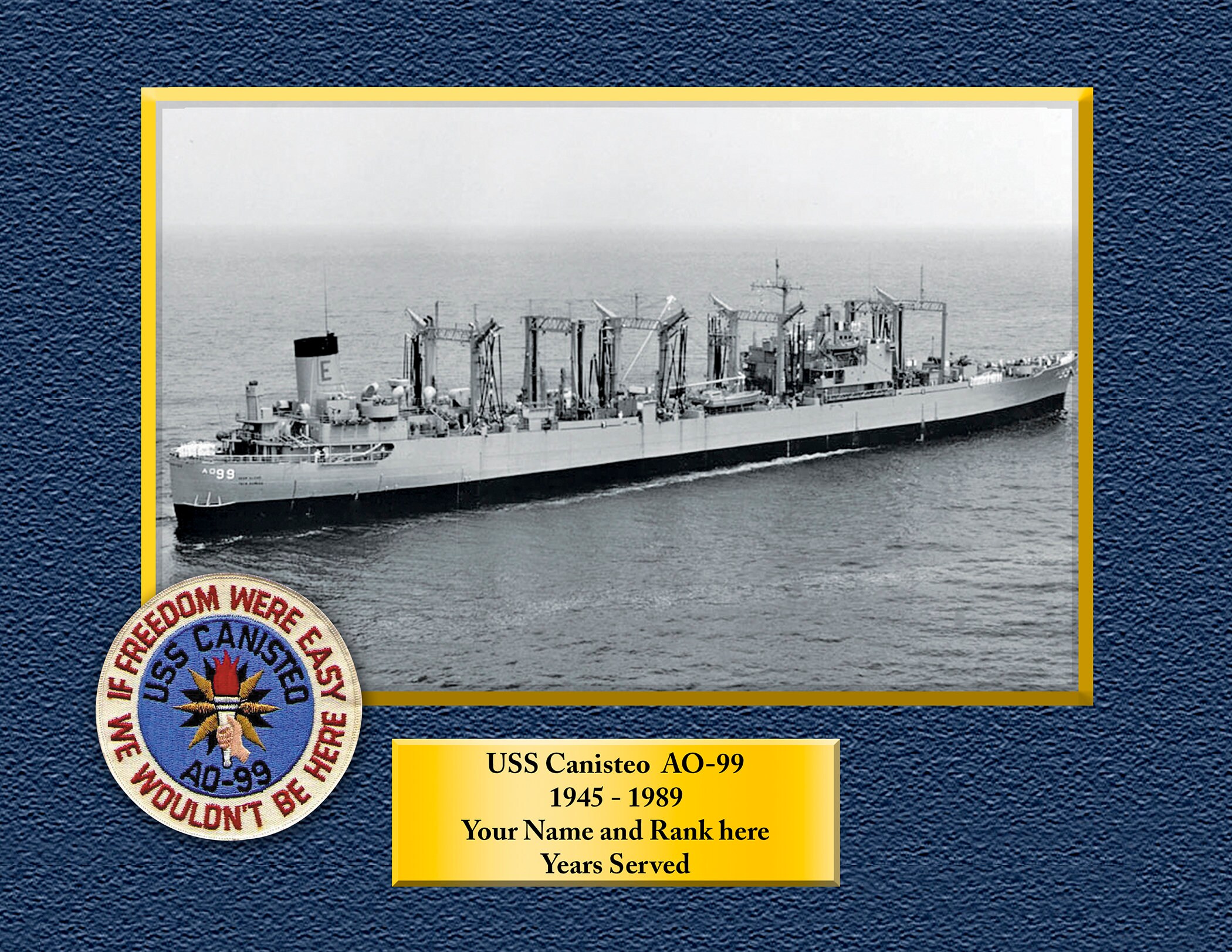 USS Stockton DD 646 Personalized Canvas Ship Photo Print Navy Veteran Gift 
