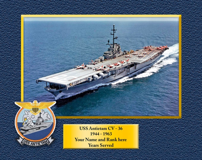 USS ANTIETAM CV36 Custom Personalized 8.5 X 11 Print of US Navy Ships Unique Gift Idea for any Occasions