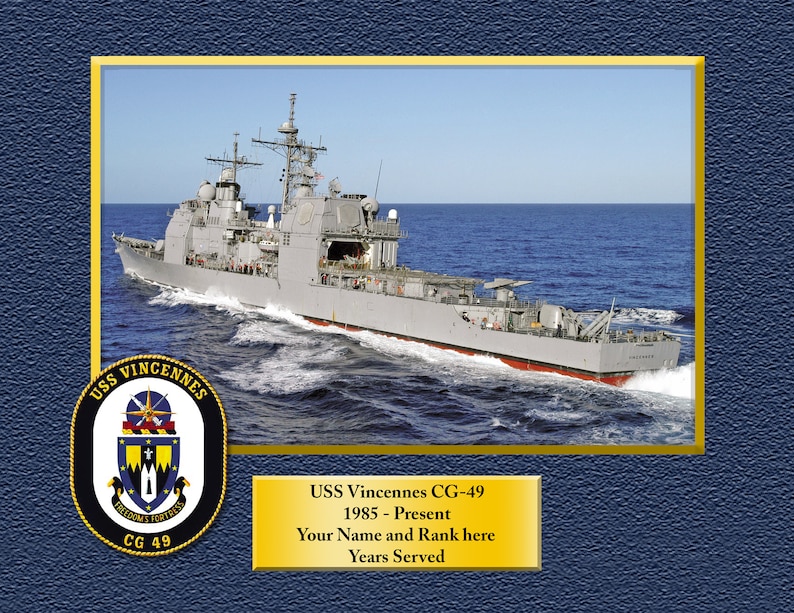 USS Truxtun DLGN-CGN35 Custom Personalized 8.5 X 11 Print of US Navy Ships Unique Gift Idea for any Occasions