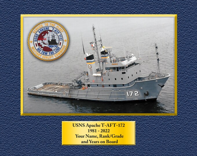 USNS Apache T-AFT-172 Custom Personalized 8.5 X 11 Print of US Navy Ships Unique Gift Idea for any Occasions