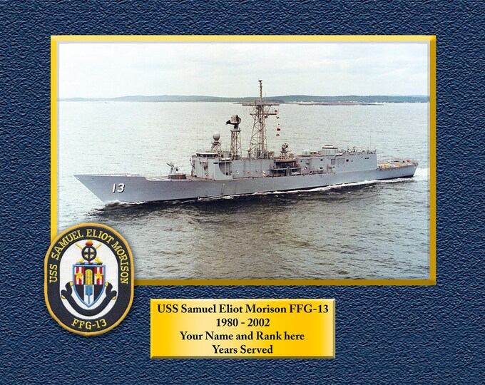 USS Samuel Eliot Morrison FFG13 Custom Personalized 8.5 X 11 Print of US Navy Ships Unique Gift Idea for any Occasions