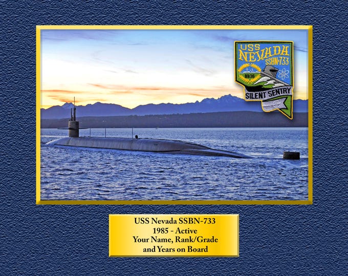 USS Nevada SSBN-733 Custom Personalized 8.5 X 11 Print of US Navy Ships Unique Gift Idea for any Occasions