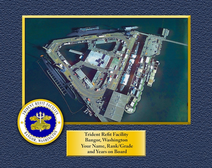 Trident Refit Facility, Bangor WA. Custom Personalized 8.5 X 11 Print of US Navy Ships Unique Gift Idea for any Occasions