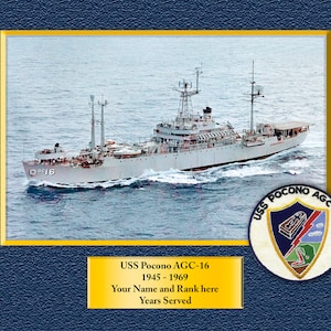 USS Pocono AGC-16 Custom Personalized 8.5 X 11 Print of US Navy Ships Unique Gift Idea for any Occasions