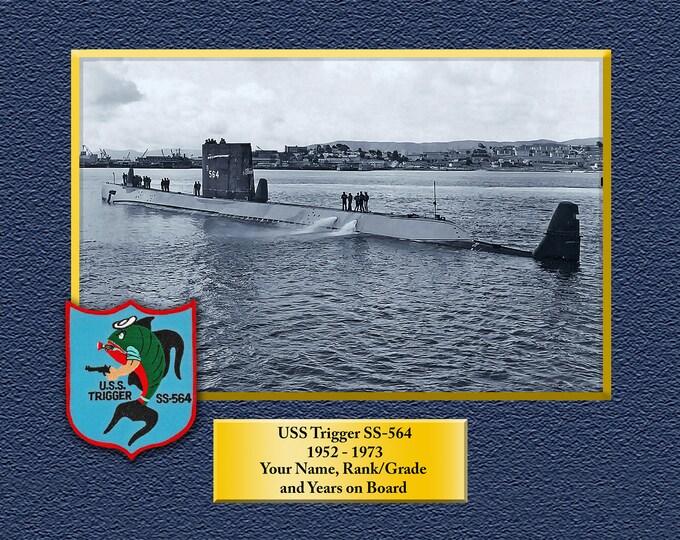USS Trigger SS-564 Custom Personalized 8.5 X 11 Print of US Navy Ships Unique Gift Idea for any Occasions