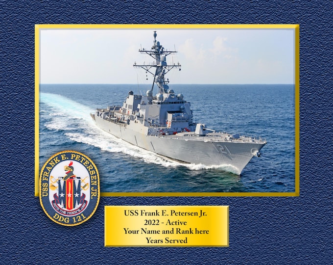 USS Frank F. Petersen Jr. DDG-121 Custom Personalized 8.5 X 11 Print of US Navy Ships Unique Gift Idea for any Occasions