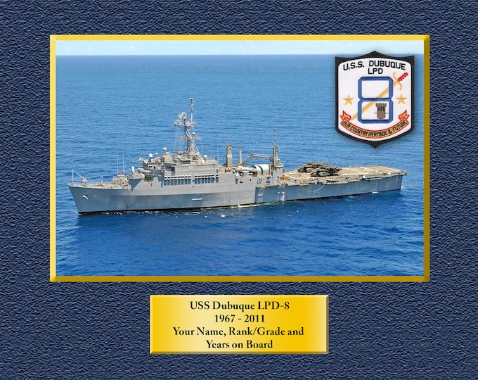USS Dubuque LPD-8  Custom Personalized 8.5 X 11 Print of US Navy Ships Unique Gift Idea for any Occasions