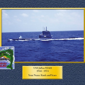 USS JALLAO SS368 Custom Personalized 8.5 X 11 Print of US Navy Ships Unique Gift Idea for any Occasions
