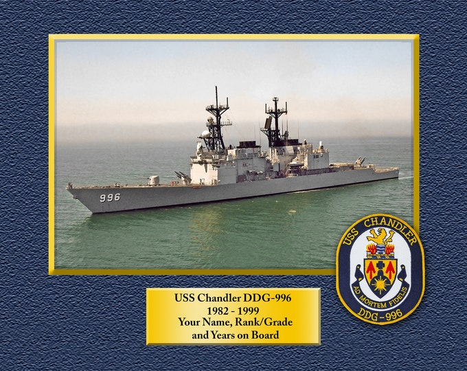 USS Chandler DDG-996 Custom Personalized 8.5 X 11 Print of US Navy Ships Unique Gift Idea for any Occasions