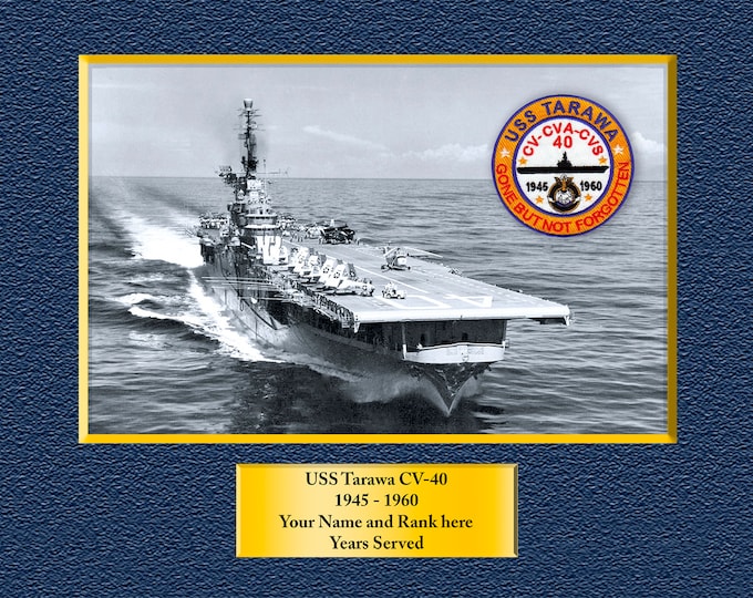 USS Tarawa CV-40 Custom Personalized 8.5 X 11 Print of US Navy Ships Unique Gift Idea for any Occasions