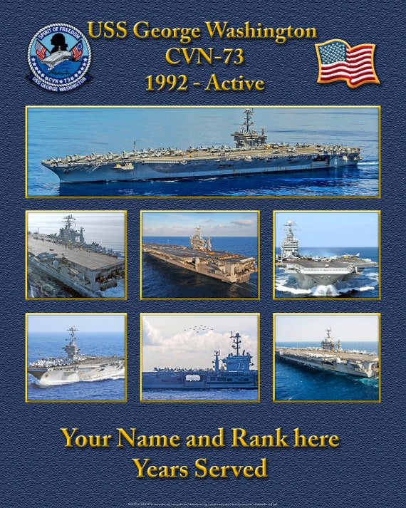 USS George Washington CVN 73 Custom Personalized 11X14 Or16