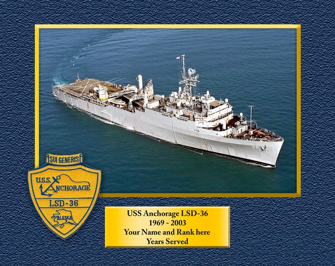 USS Anchorage LSD36 Custom Personalized 8.5 X 11 Print of US Navy Ships Unique Gift Idea for any Occasions