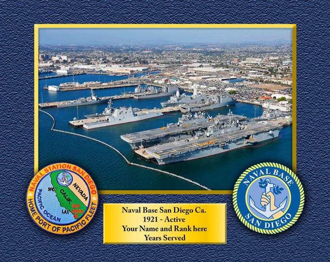 Naval Station San Diego, CA Custom Personalized 8.5 X 11 Print of US Navy Ships Unique Gift Idea for any Occasions