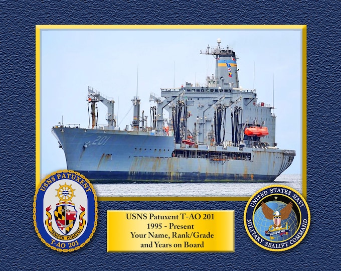 USNS Patukent T-AO 201 Custom Personalized 8.5 X 11 Print of US Navy Ships Unique Gift Idea for any Occasions