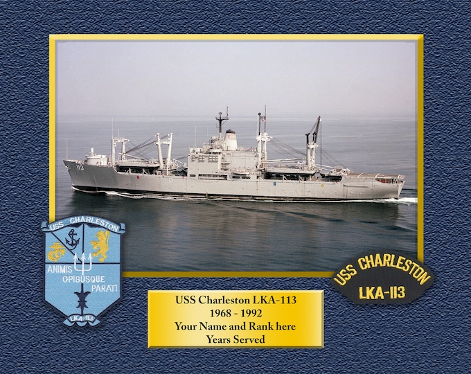 USS Charleston LKA_113 Custom Personalized 8.5 X 11 Print of US Navy Ships Unique Gift Idea for any Occasions