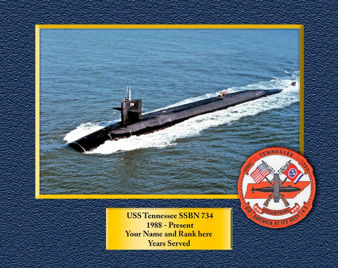USS Tennessee SSBN 734 Custom Personalized 8.5 X 11 Print of US Navy Ships Unique Gift Idea for any Occasions