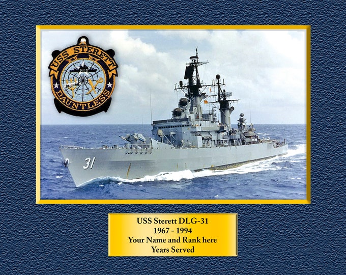 USS Sterett DLG-31 Custom Personalized 8.5 X 11 Print of US Navy Ships Unique Gift Idea for any Occasions