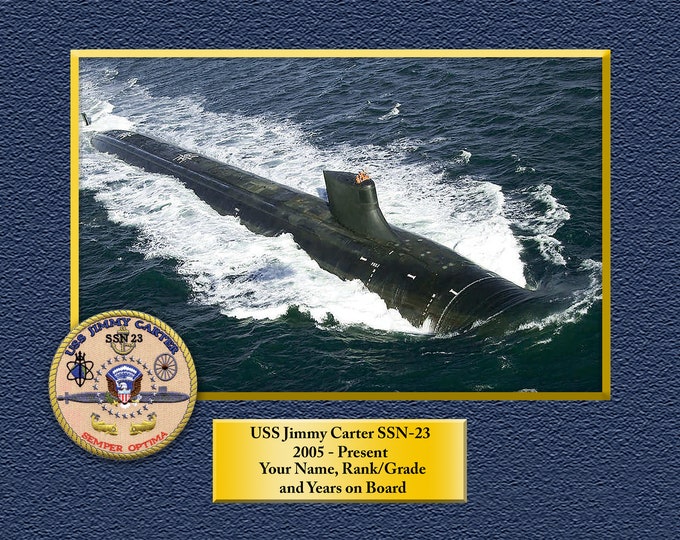 USS Jimmy Carter SSN-23 Custom Personalized 8.5 X 11 Print of US Navy Ships Unique Gift Idea for any Occasions