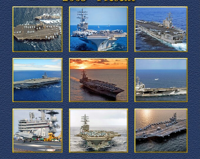 USS Ronald Reagan CVN-76 Custom Personalized 11X14 or 16 X 20 Print on Pro. Paper or Canvas US Navy Ships Unique Gift Idea for any Occasions