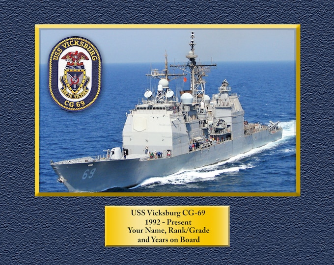 USS Vicksburg CG-69 Custom Personalized 8.5 X 11 Print of US Navy Ships Unique Gift Idea for any Occasions