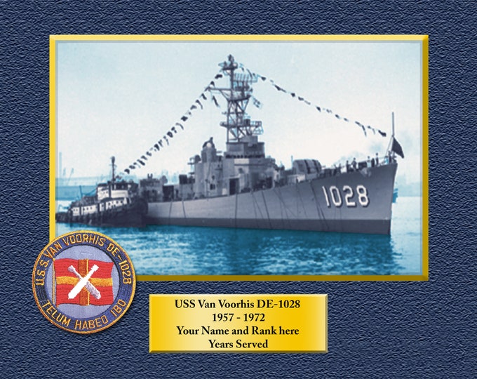 USS Van Voorhis DE-1028 Custom Personalized 8.5 X 11 Print of US Navy Ships Unique Gift Idea for any Occasions