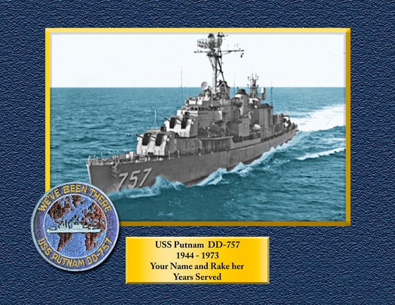 USS PURDY DD734 Custom Personalized 8.5 X 11 Print of US Navy