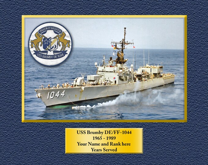 USS BRUMBY FF1044 Custom Personalized 8.5 X 11 Print of US Navy Ships Unique Gift Idea for any Occasions