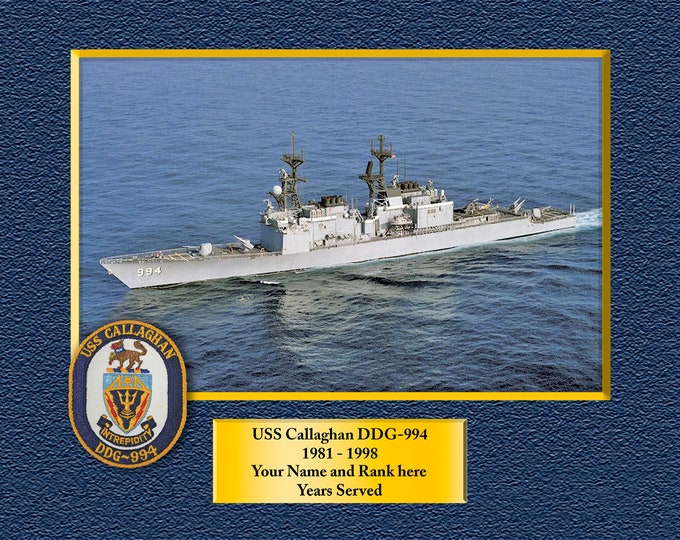 USS Callaghan DDG-994 Custom Personalized 8.5 X 11 Print of US Navy Ships Unique Gift Idea for any Occasions