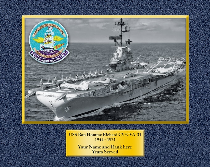 USS Bonhomme Richard Cv/Cva-31 Custom Personalized 8.5 X 11 Print of US Navy Ships Unique Gift Idea for any Occasions