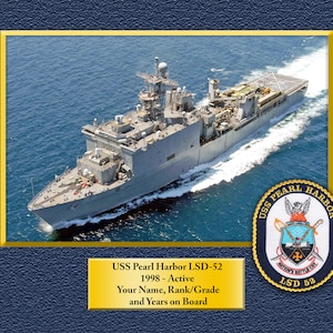 USS Pearl Harbor LSD-52 Custom Personalized 8.5 X 11 Print of US Navy Ships Unique Gift Idea for any Occasions