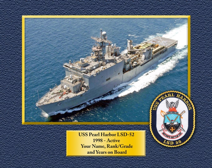 USS Pearl Harbor LSD-52 Custom Personalized 8.5 X 11 Print of US Navy Ships Unique Gift Idea for any Occasions