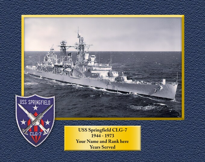 USS SPRINGFIELD CLG7 Custom Personalized 8.5 X 11 Print of US Navy Ships Unique Gift Idea for any Occasions