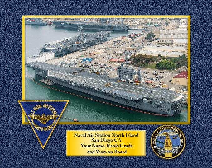 Naval Air Station North Island Custom Personalized 8.5 X 11 Print of US Navy Ships Unique Gift Idea for any Occasions