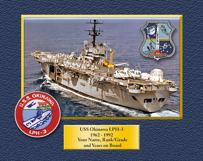 USS Okinawa LPH-3 Custom Personalized 8.5 X 11 Print of US Navy Ships Unique Gift Idea for any Occasions