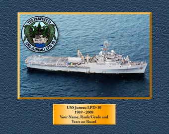 USS Juneau LPD10 Custom Personalized 8.5 X 11 Print of US Navy Ships Unique Gift Idea for any Occasions