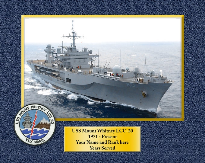 USS Mount Whitney LCC-20 Custom Personalized 8.5 X 11 Print of US Navy Ships Unique Gift Idea for any Occasions