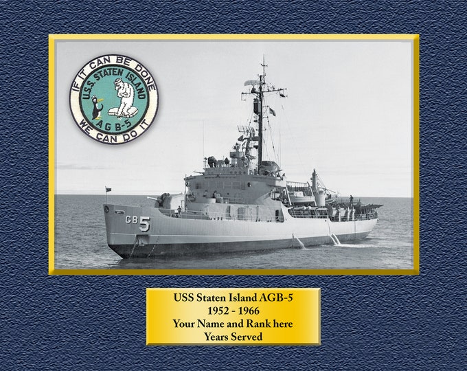 USS Staten Island AGB5 Custom Personalized 8.5 X 11 Print of US Navy Ships Unique Gift Idea for any Occasions
