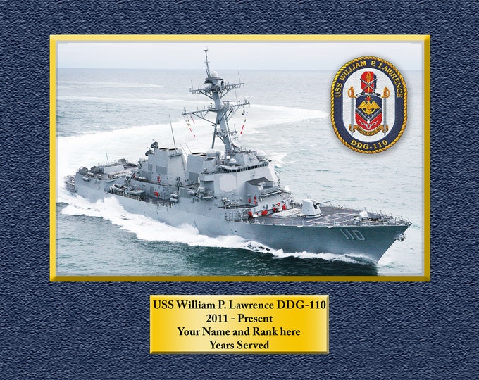 USS William P. Lawrence DDG 110 8.5 X 11 Print of US Navy Ships Unique Gift Idea for any Occasions