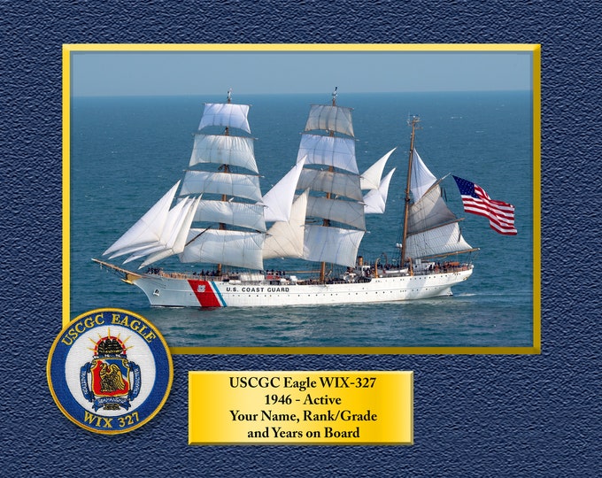 USCGC Eagle WIX-327  Custom Personalized 8.5 X 11 Print of US Navy Ships Unique Gift Idea for any Occasions