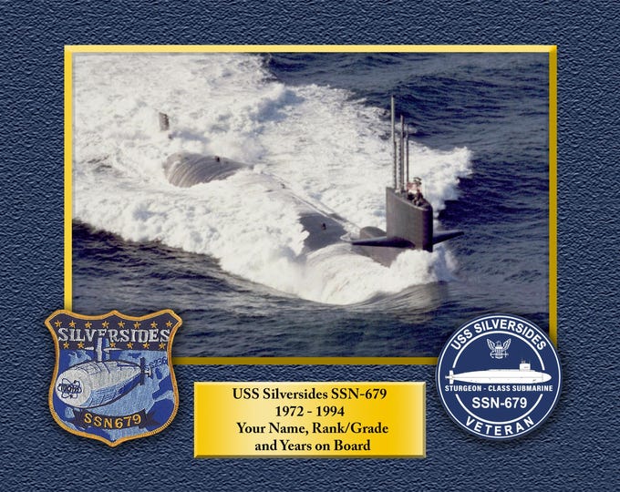 USS Silversides SSN-679 Custom Personalized 8.5 X 11 Print of US Navy Ships Unique Gift Idea for any Occasions